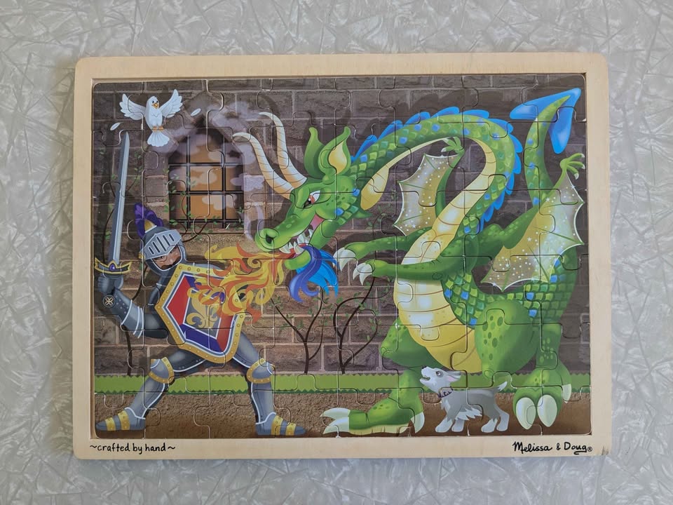 #61  Melissa & Doug 48 Piece Wooden Jigsaw Puzzle - Knight vs Dragon