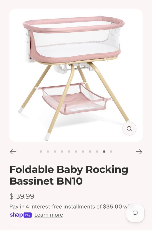 Seller 128 - Angelbliss Pink Bassinet with Portable Nest - New in Box!