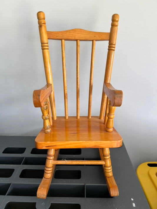 Seller #76 - Small Solid Wood Rocking Chair Dolls Woodwork Puppets Plush Toys