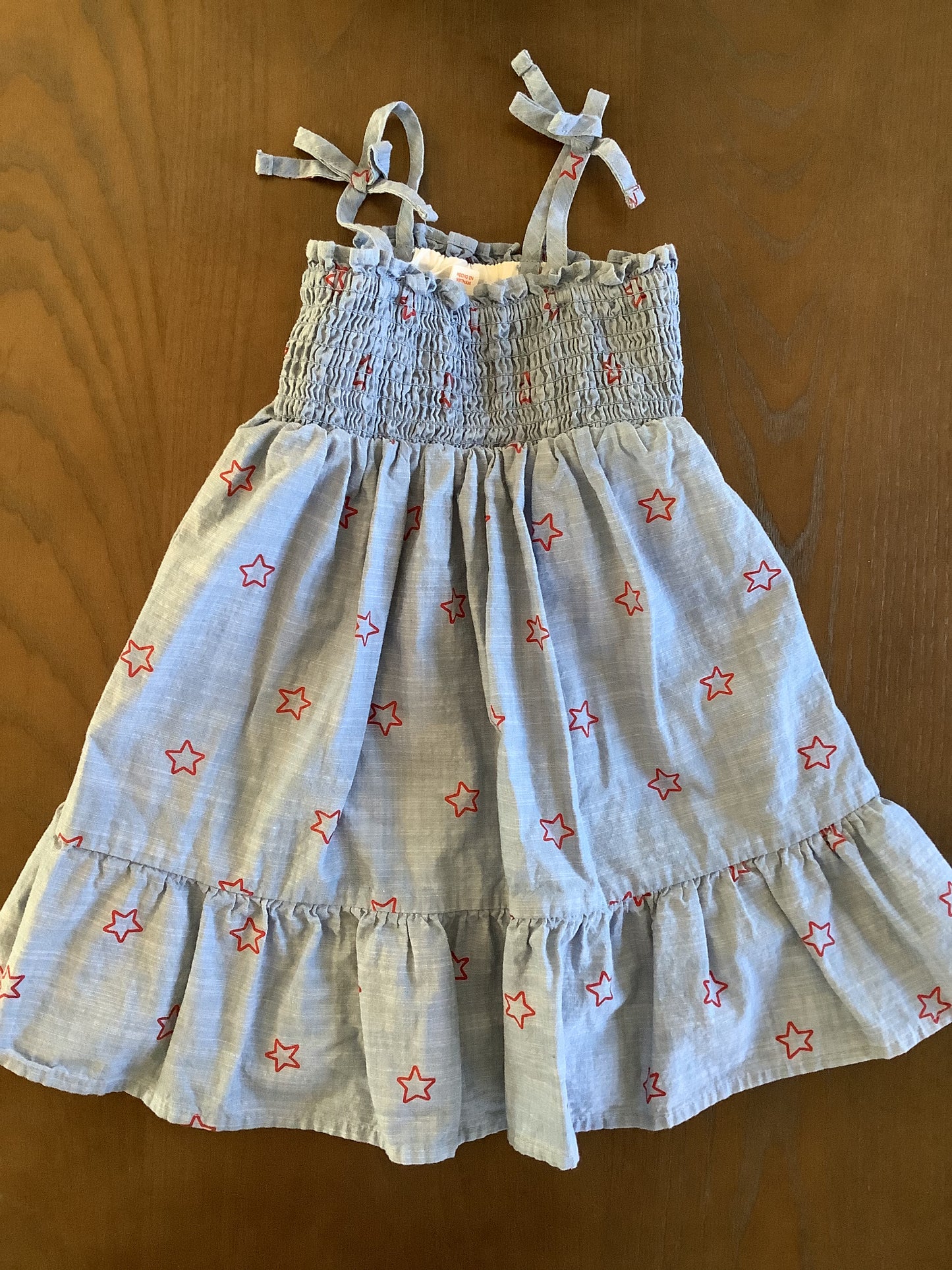 Cat and Jack 4th of July Blue Dress with Red Stars size 3T
