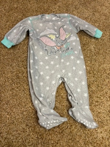 #86A fleece 3-6mo dumbo sleeper, so soft :)