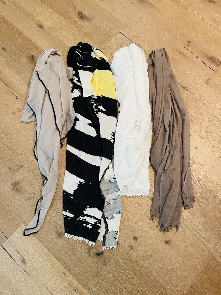 #222 Zara H&M Gap Women's Lightweight Fun Details Scarf Bundle