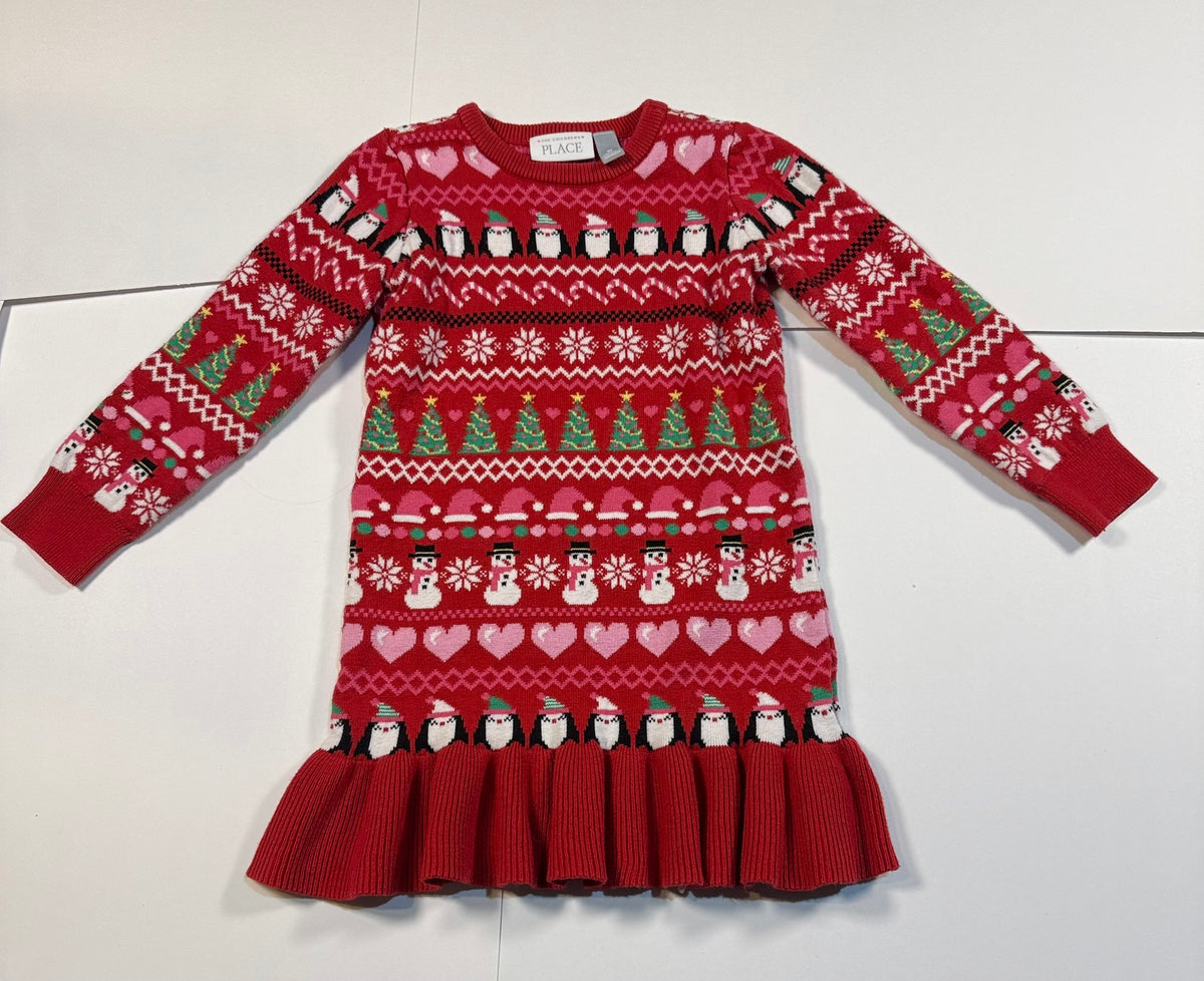 #141 Girls 4T Children's Place Holiday Sweater Dress