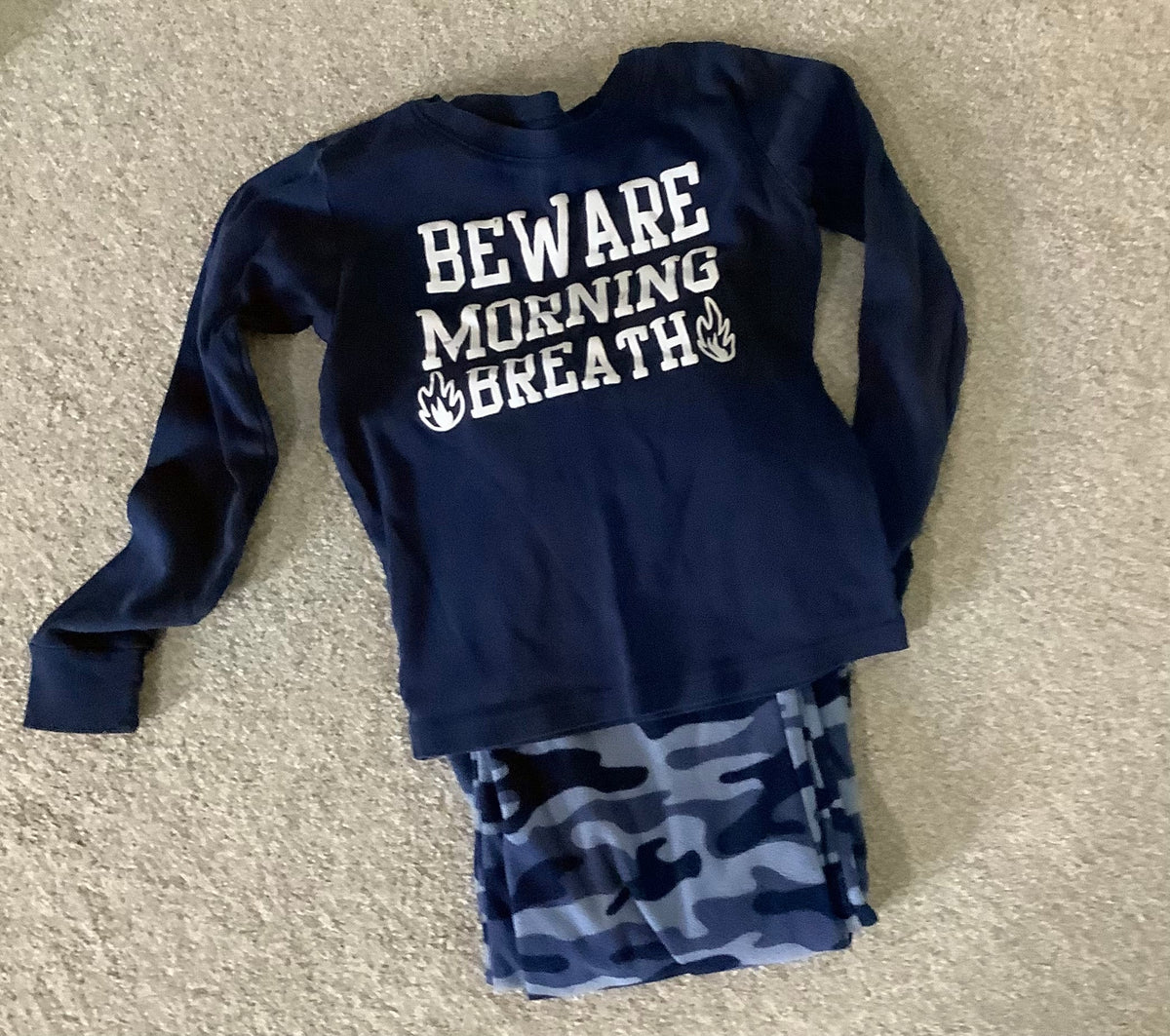#130 Carters PJs long sleeve with fleece bottoms Sz 7
