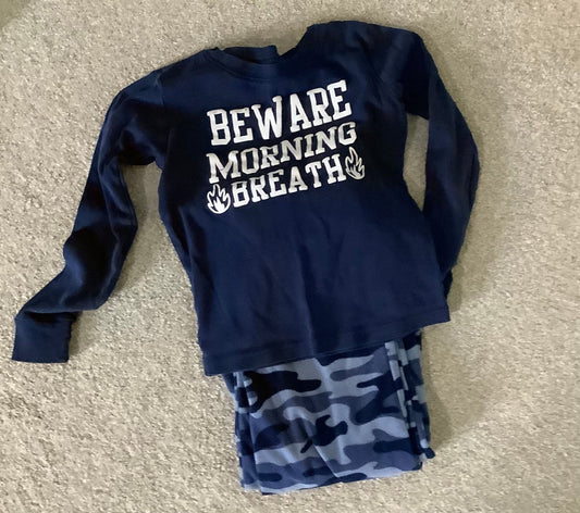 #130 Carters PJs long sleeve with fleece bottoms Sz 7