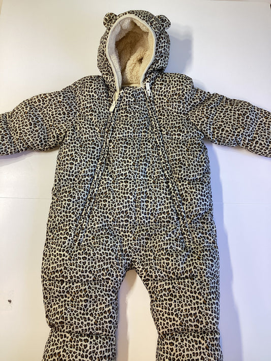 #129 REDUCED Baby gap 6-12 m cheetah snow suit