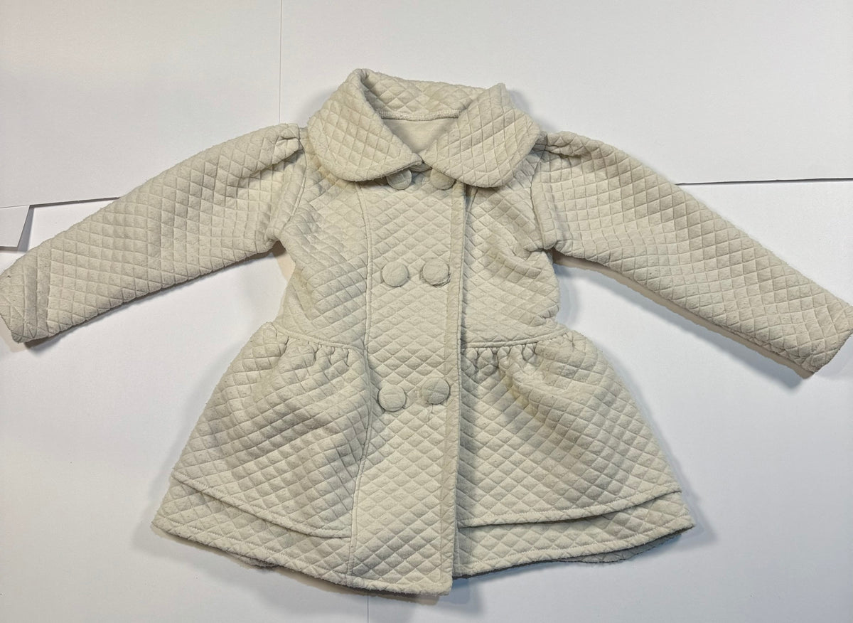 #141 Girls 3 Cream Dress Coat - Tags Cut Out