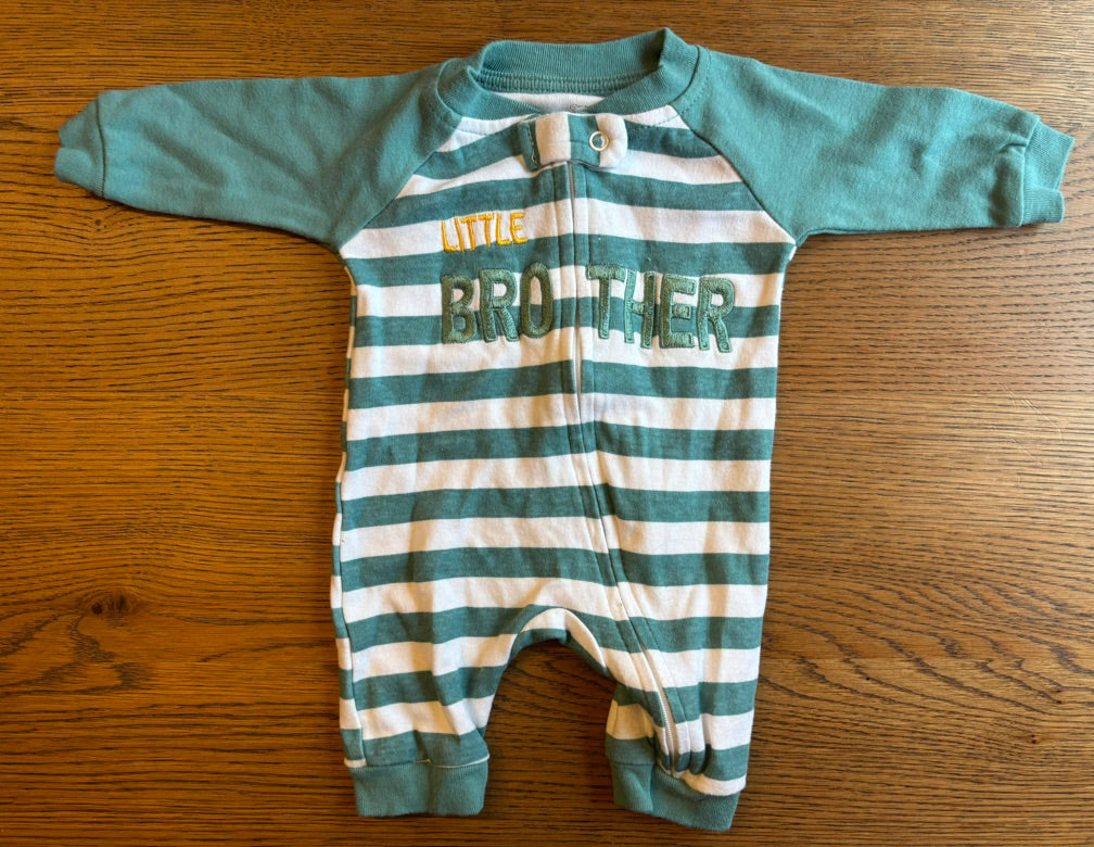 45236 (Kenwood) // Newborn zip up "Little Brother" jumpsuit 100% cotton