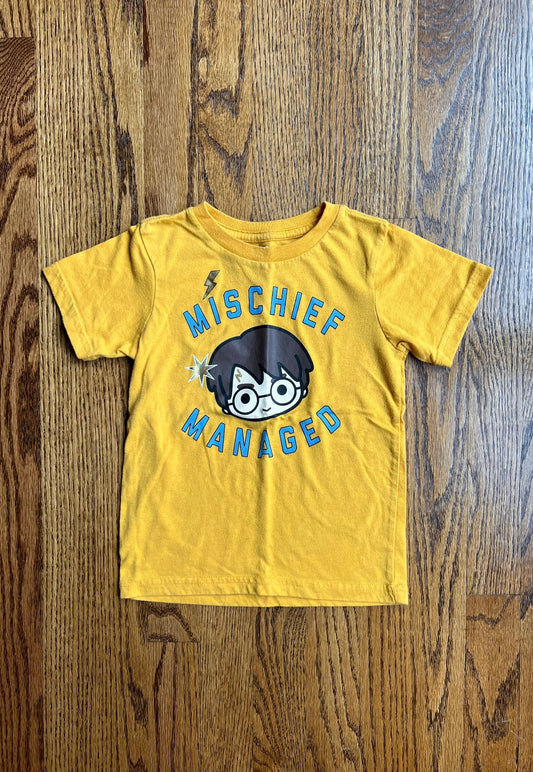 Seller #115 - Harry Potter 4T "Mischief Managed" Yellow Tee, EUC