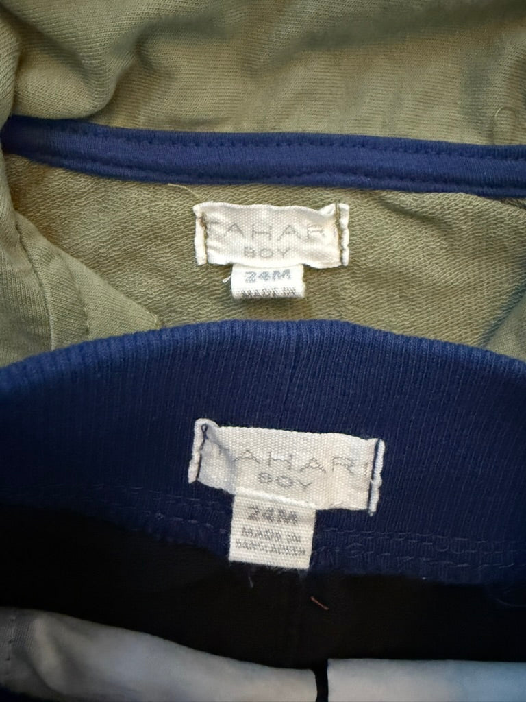 #6 - Tahari Boys Navy and Green Sweatsuit - 24 months