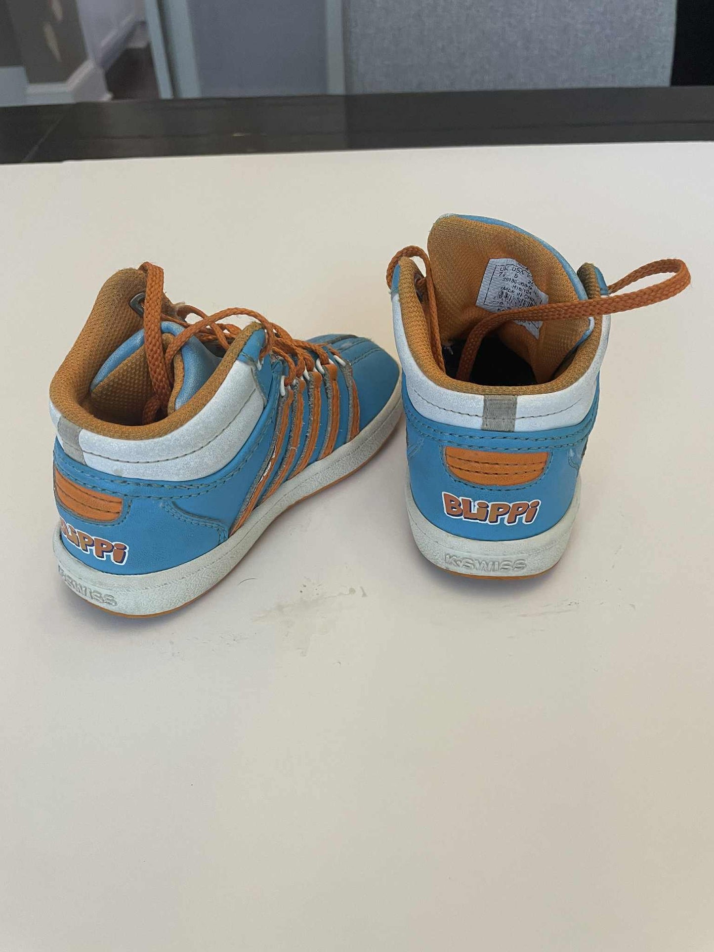 #54 - Boys Size 7.5 K-Swiss Blippi Shoes