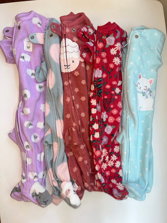 Seller #20 girls fleece sleepers 3 month bundle