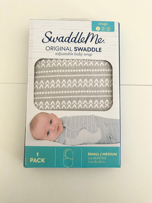 Swaddle Me | Wrap Swaddle | Gender Neutral | Gray & White | 0-3 months