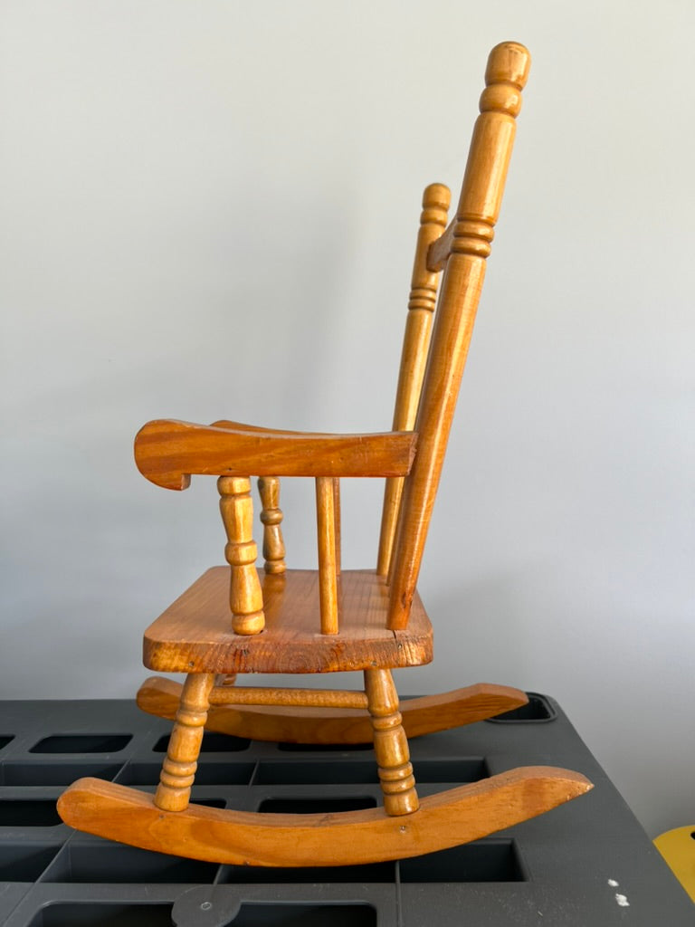 Seller #76 - Small Solid Wood Rocking Chair Dolls Woodwork Puppets Plush Toys