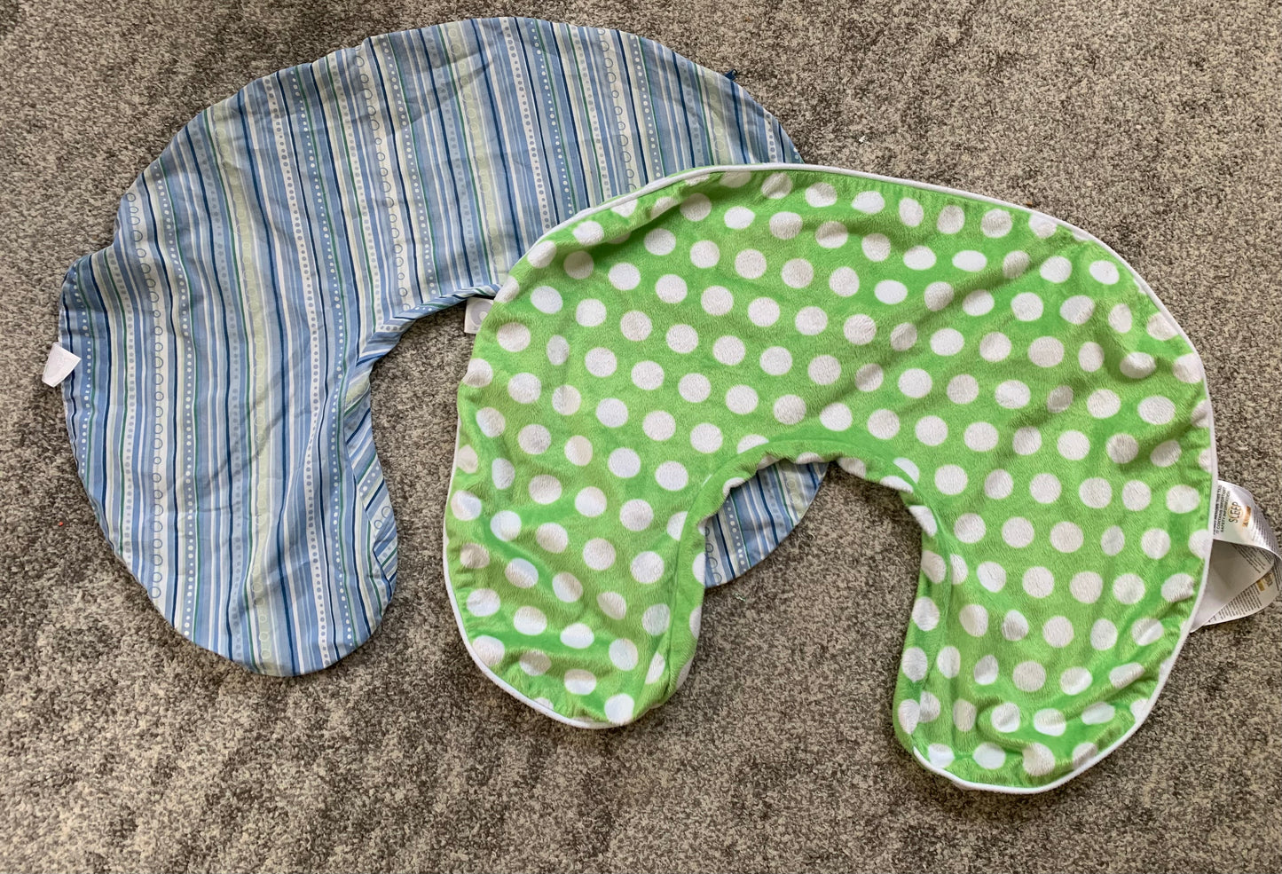 Boppy Removable Covers 2 packs Blue Green Minky