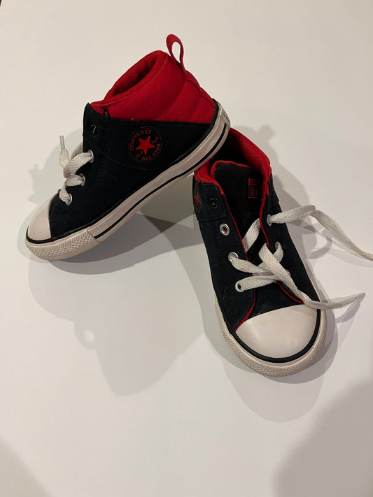 Converse high top black and red size 10