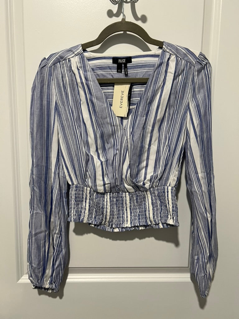 Seller #76 - PAIGE Women's Naja Top - Ivory/Ultramarine - Size XS - NWT