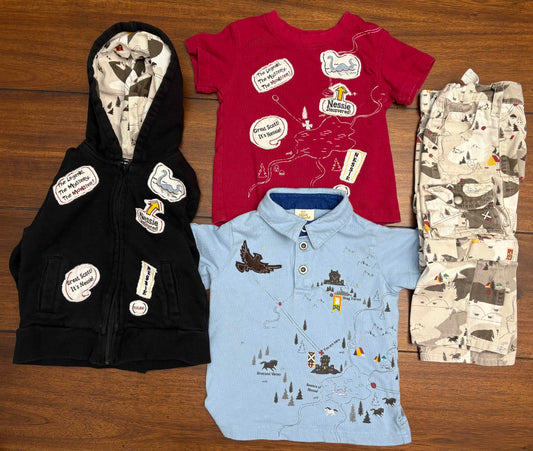 Seller #210 Disney Boys Size 24M Black Red & Blue Loch Ness Monster Outfit