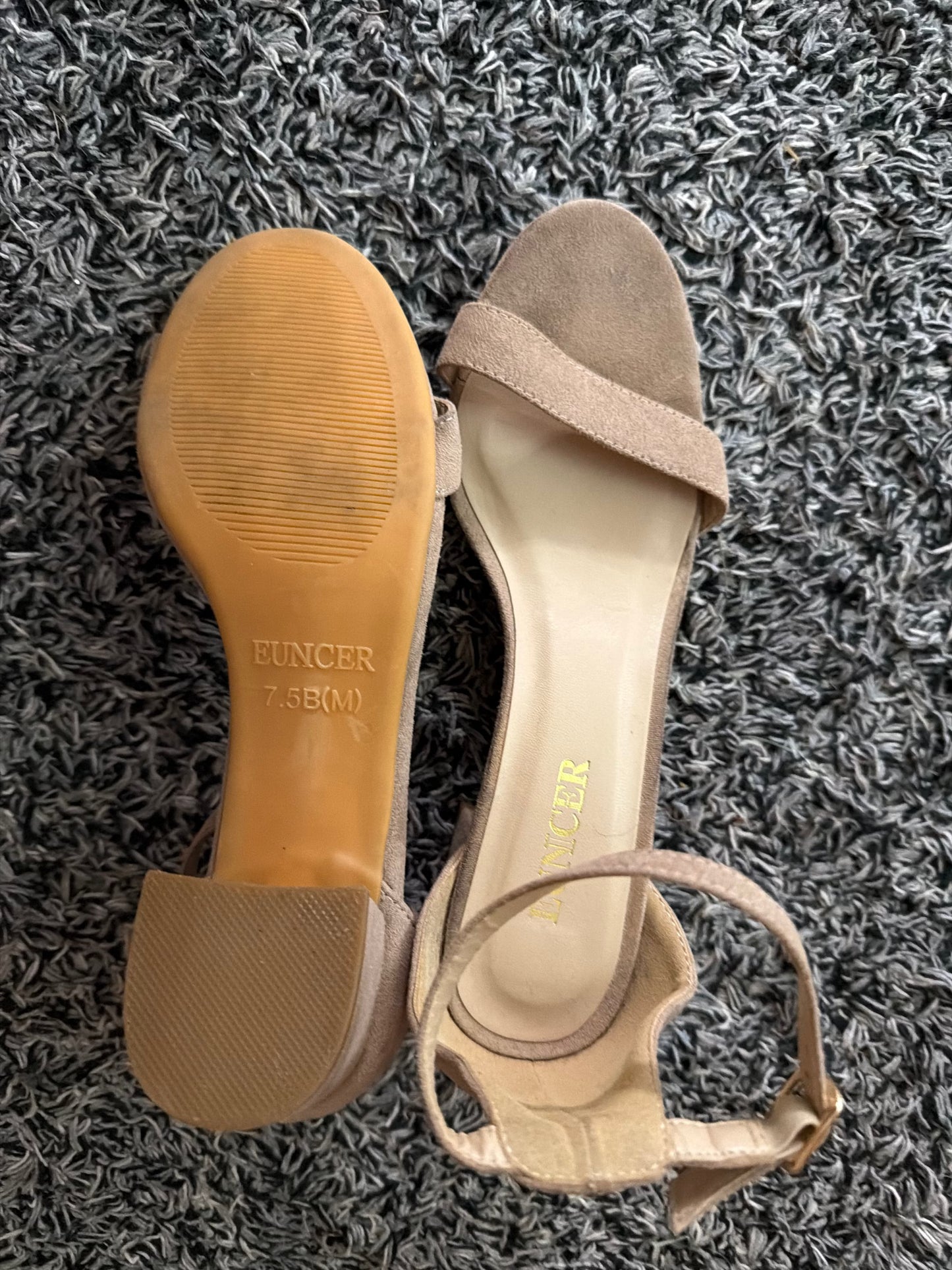 Seller 120, VGUC  Women's Euncer taupe 2in heel size 7.5