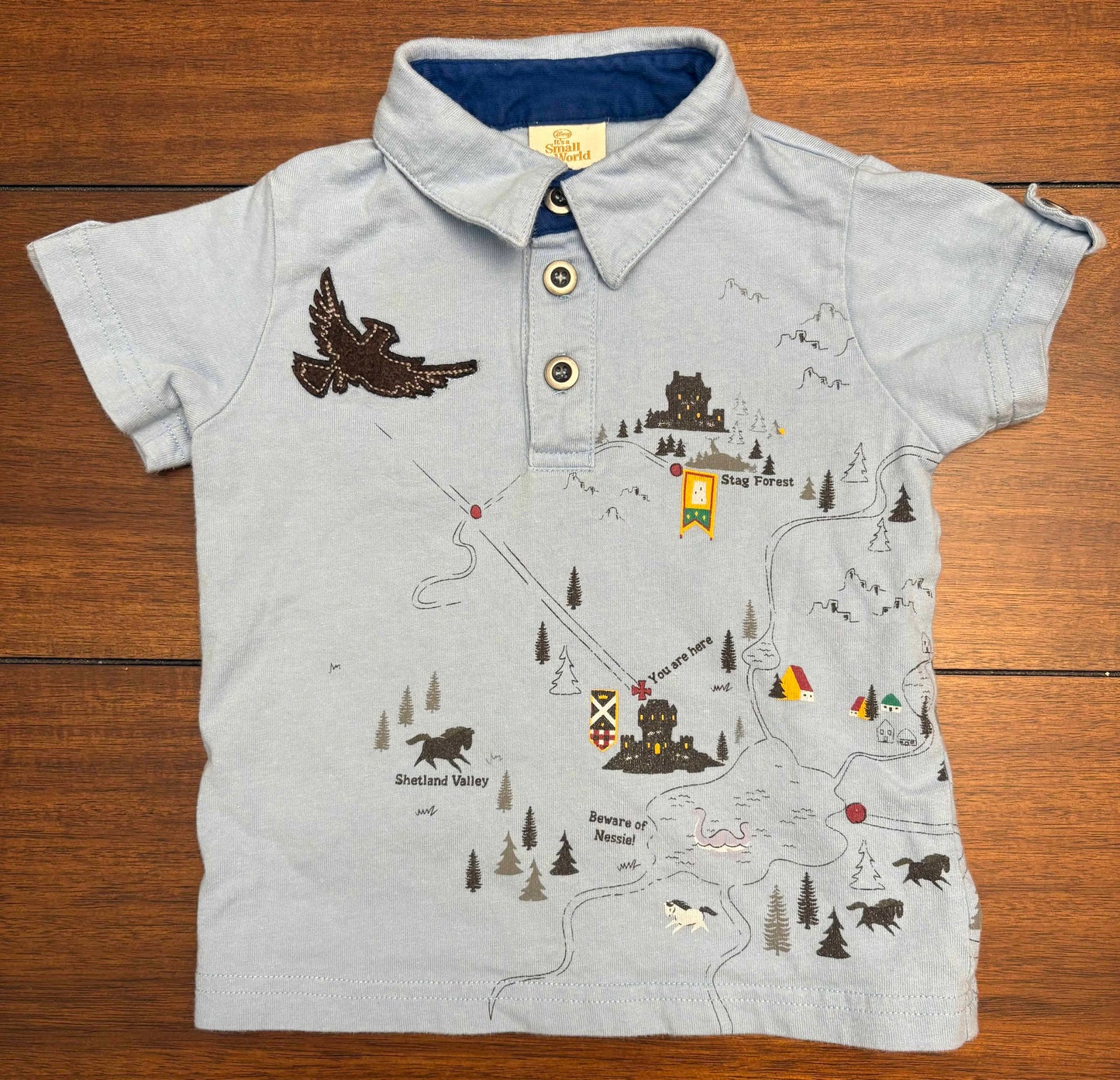 Seller #210 Disney Boys Size 24M Black Red & Blue Loch Ness Monster Outfit