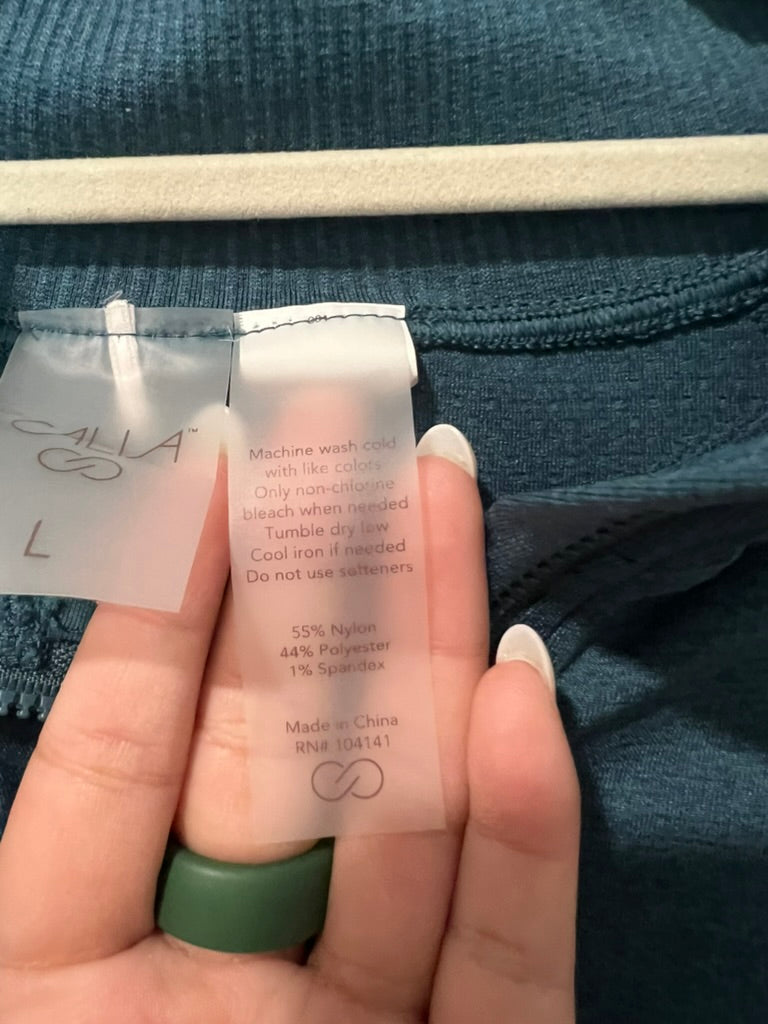 Seller #76 - CALIA Women's Seamless Long Sleeve Quarter Zip Star Blue Size Large NWT