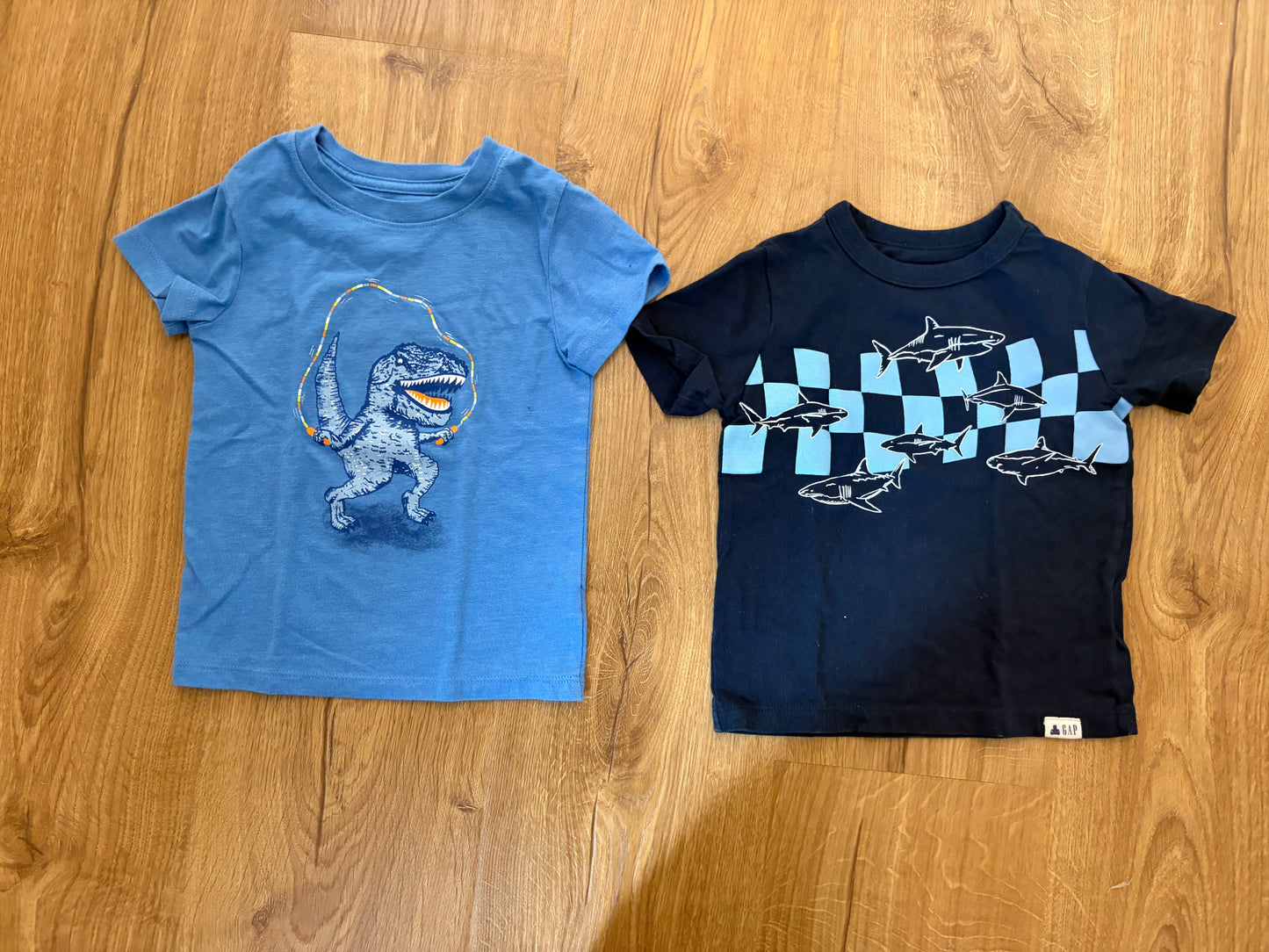 #6 - Boys 2 Short Sleeved Blue T shirts - 18 months
