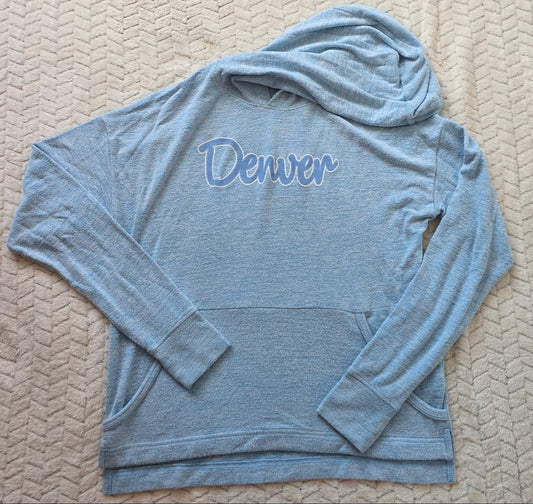 #190 Women's S Camp David Blue Denver Hooded Sweater