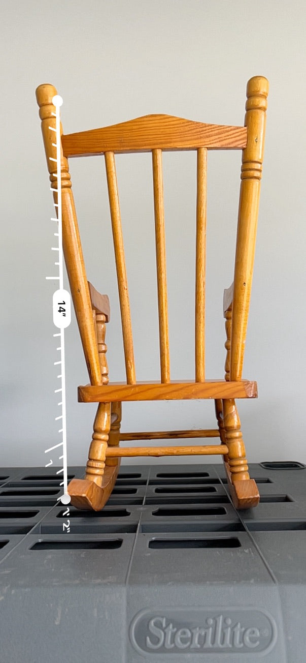 Seller #76 - Small Solid Wood Rocking Chair Dolls Woodwork Puppets Plush Toys