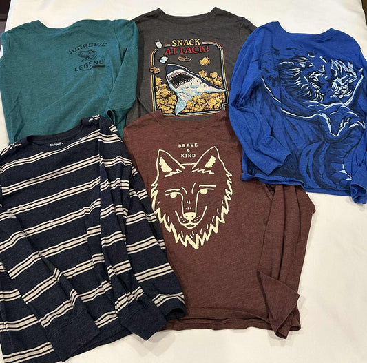 #149 Boys 8/Medium Cat and Jack Long Sleeve Shirt Bundle