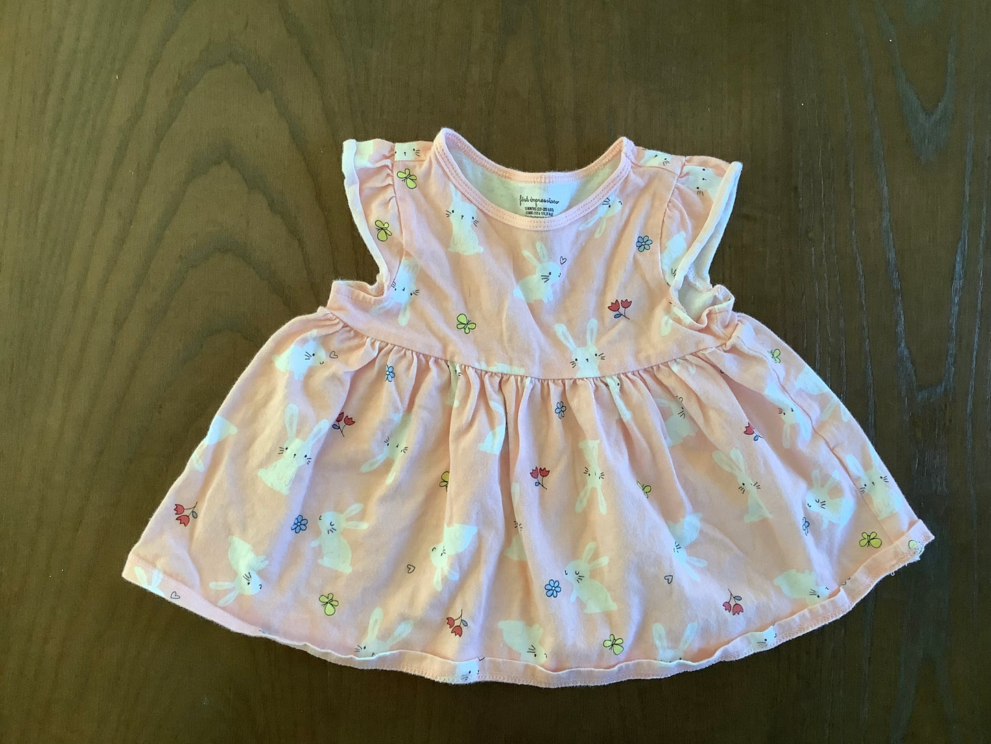 First Impressions Girls Easter Bunny Pink top 12 months