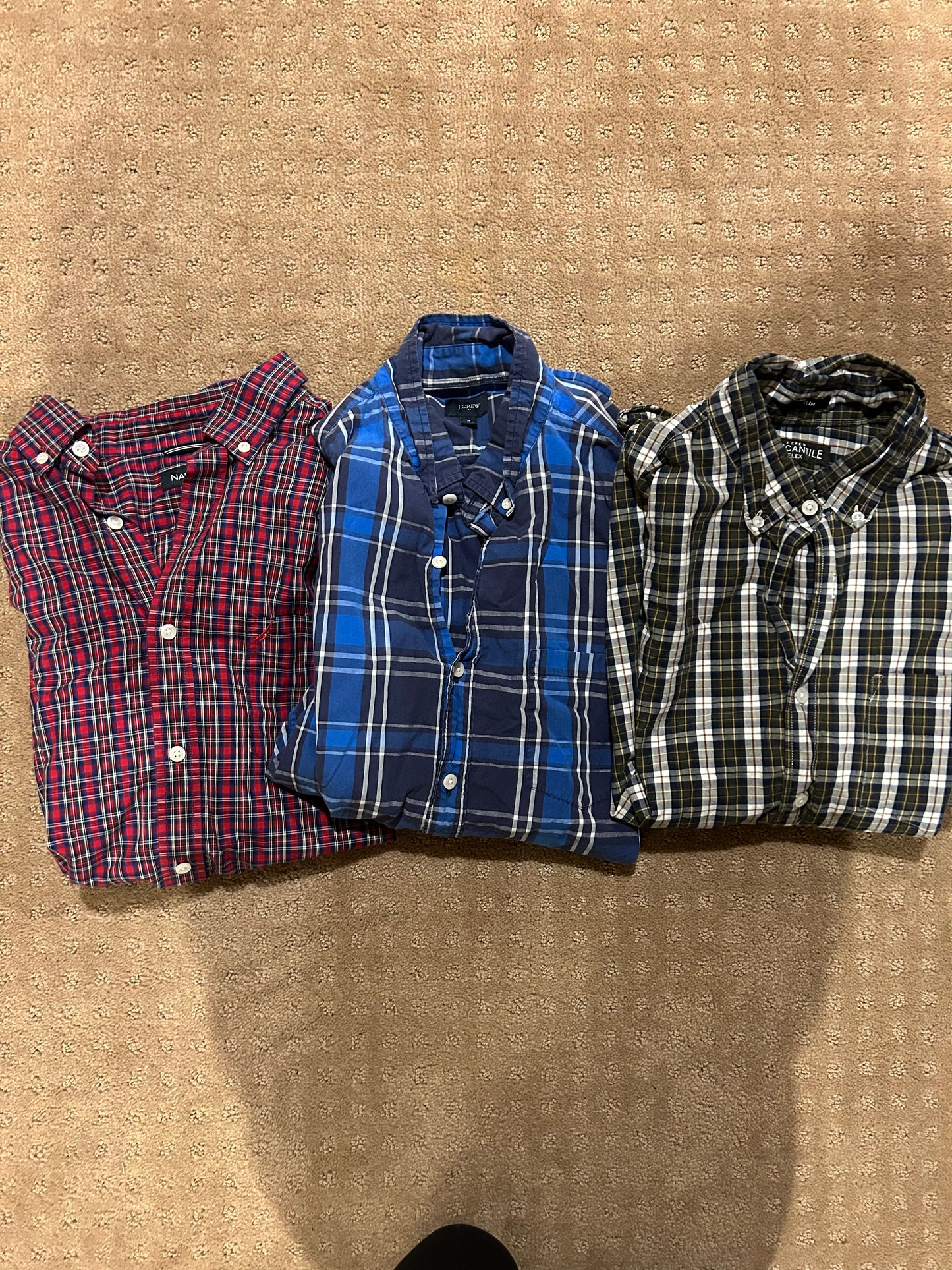 Set of 3 Men’s Shirts Jcrew and Nautica Size M