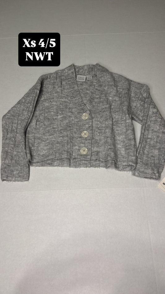 #44 girls cropped cardigan xs 4/5