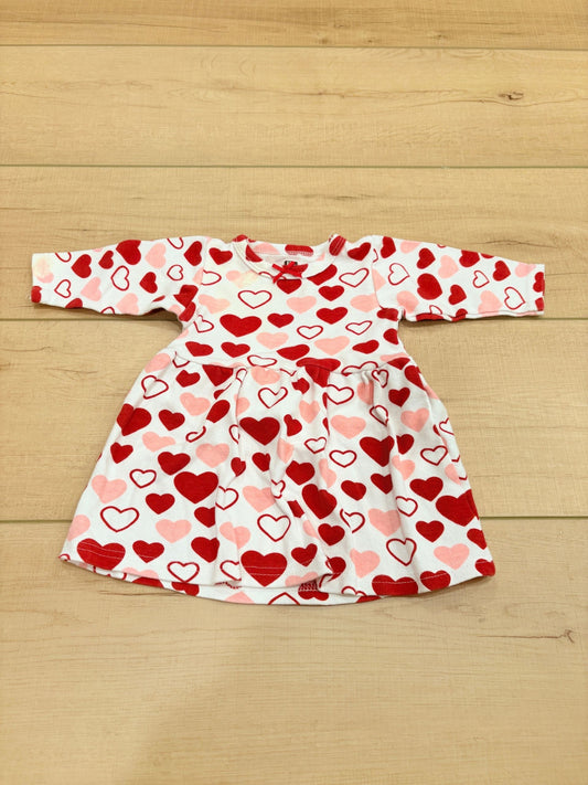 #37 3-6M Girls Hudson Baby Hearts Dress - see description