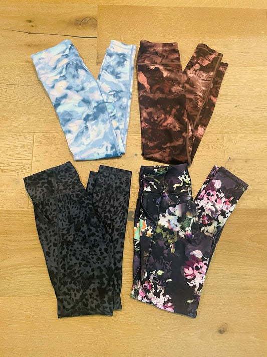#222 Athleta and Old Navy Girls 10-12 Fun Print Athletic Leggings