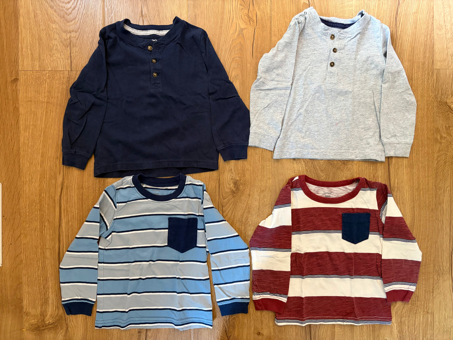 #6 - Carters Boys Long Sleeved Shirts (set of 4)  - 24 months