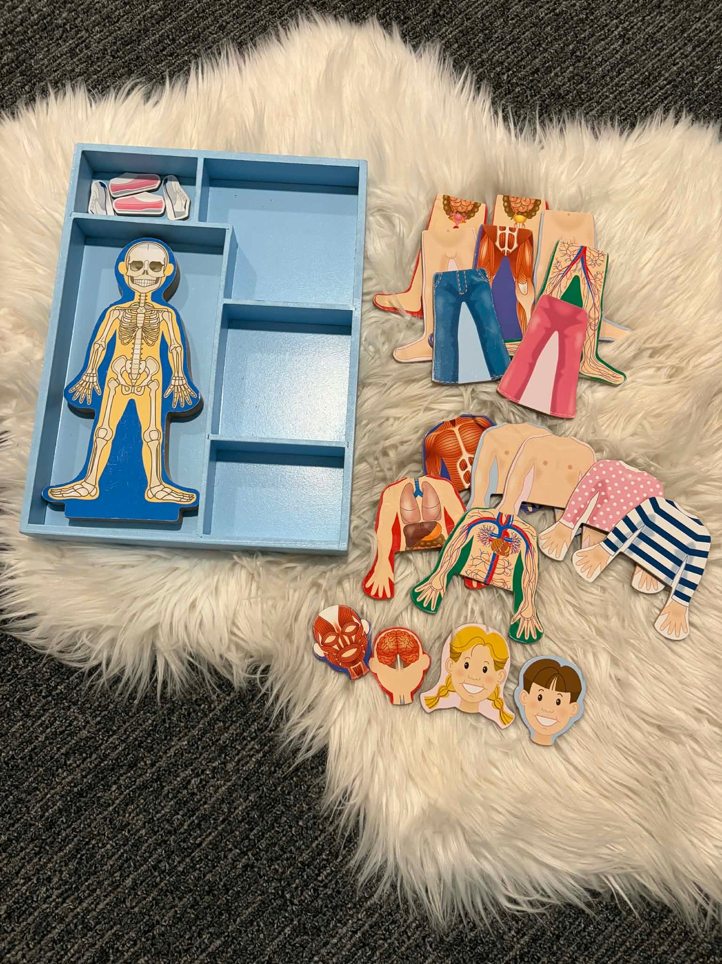 #196 Melissa & Doug Wooden Magnetic Human Anatomy Dolls Playset