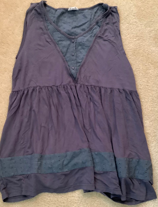 #133 POL dark gray babydoll tank sz Small