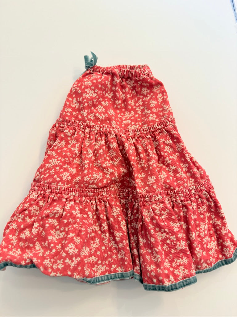 (#25) mini boden | VGUC | 5-6y | red floral long skirt | 45227