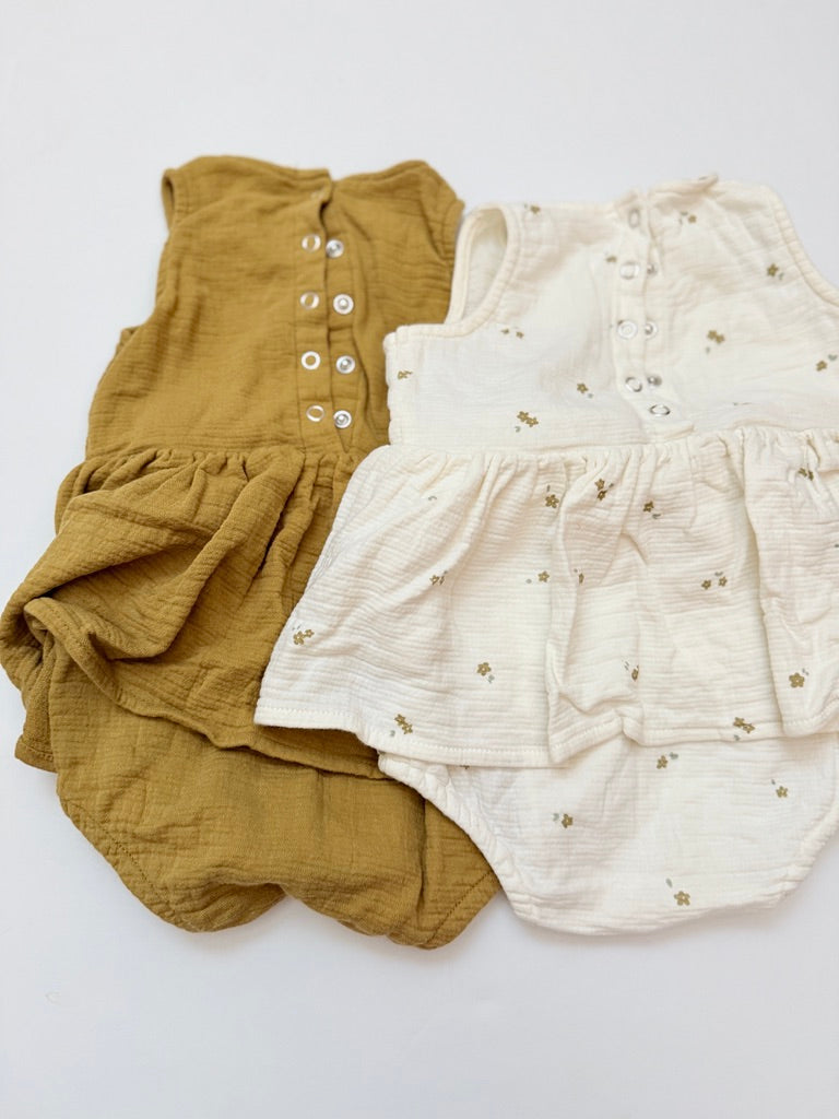 (#25) BUNDLE |Rylee + Cru | EUC | 6-12m | peplum snap onesies | 45227