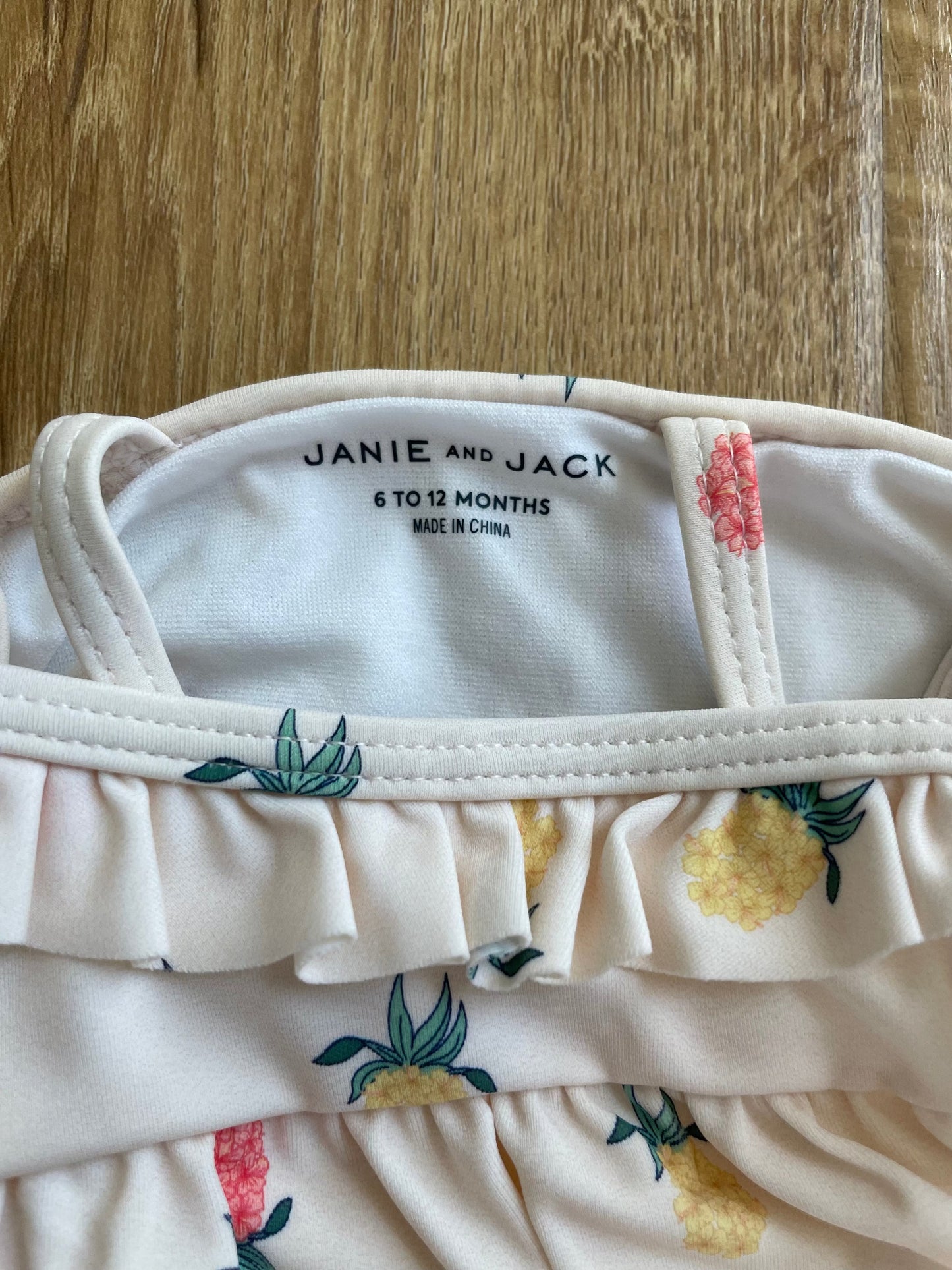 #6 - Janie & Jack Girls Bathing Suit, Size 6-12 Months, Pink Floral
