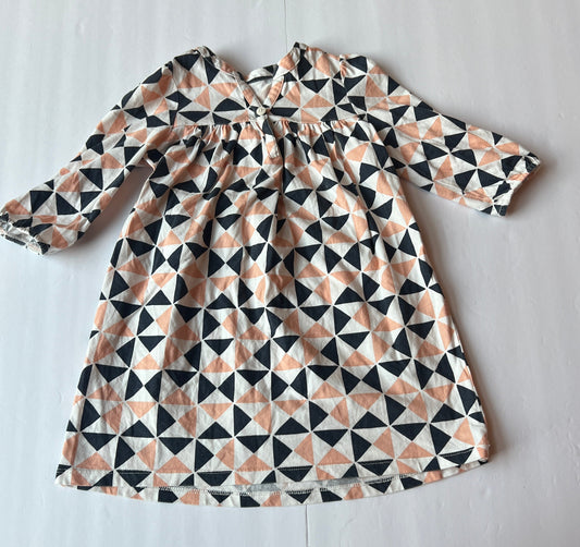 #180 Girls 4 Tea VGUC Pink and Navy Triangle Dress