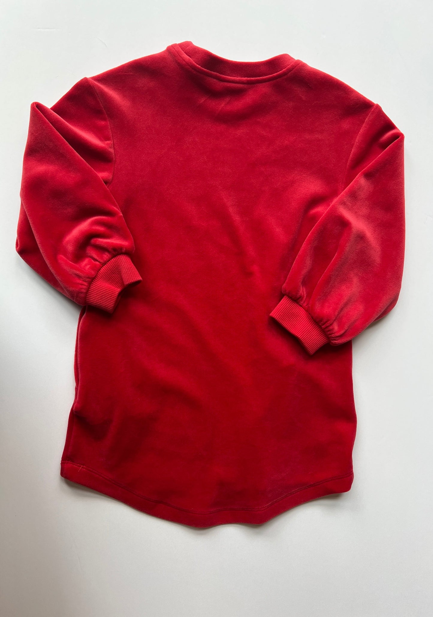 #180 Girls Size 90 3T Hanna Andersson Red Velour Dress
