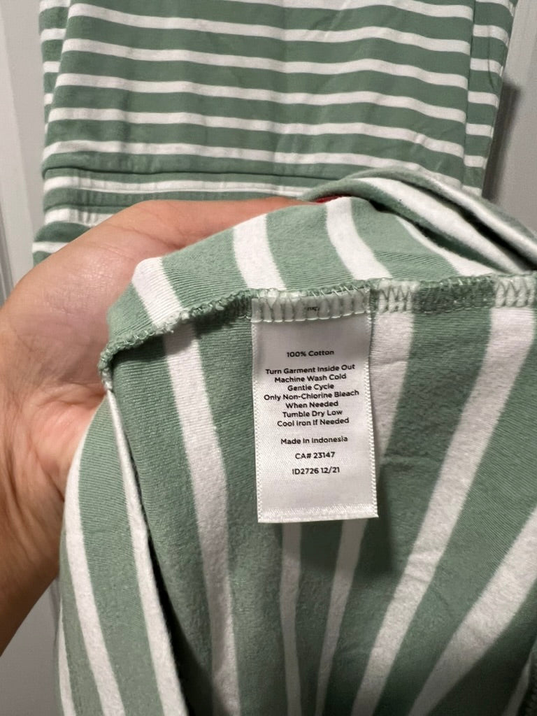 Seller #76 - Talbots Haven Well Within Willow Green Organic Cotton Interlock Striped Dress S