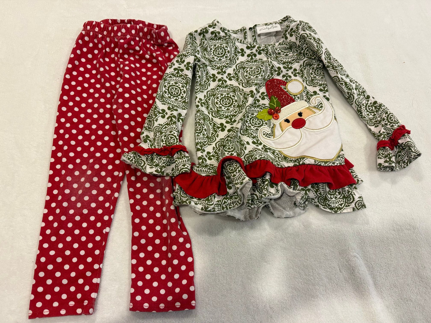 179 "Reduced" Girls Emily Rose Green Santa Outfit-size 4