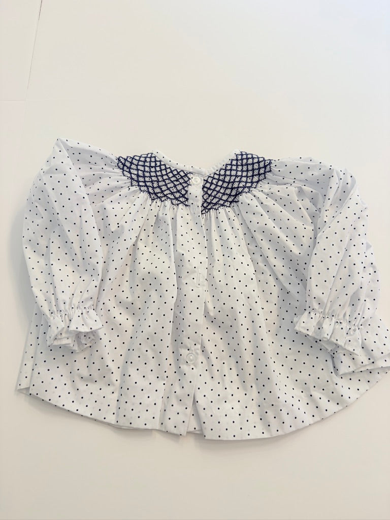 (#25) TBBC | NWOT | 6-12 | smocked polka-dot | 45227