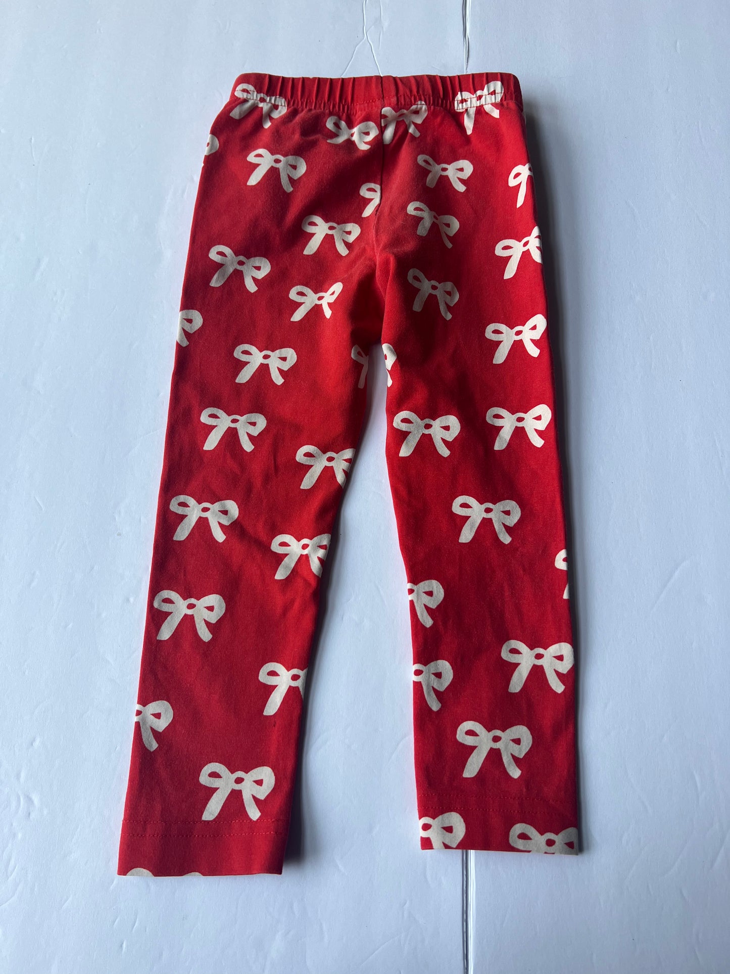 #77B Girls 90 3T Hanna Red Bow Classic Leggings