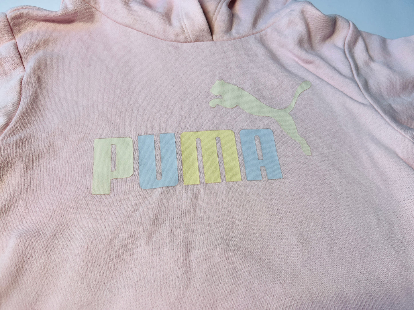 #77B Girls XXS(3/4) Puma Pink Sweatshirt Hoodie and Gray Legging Set