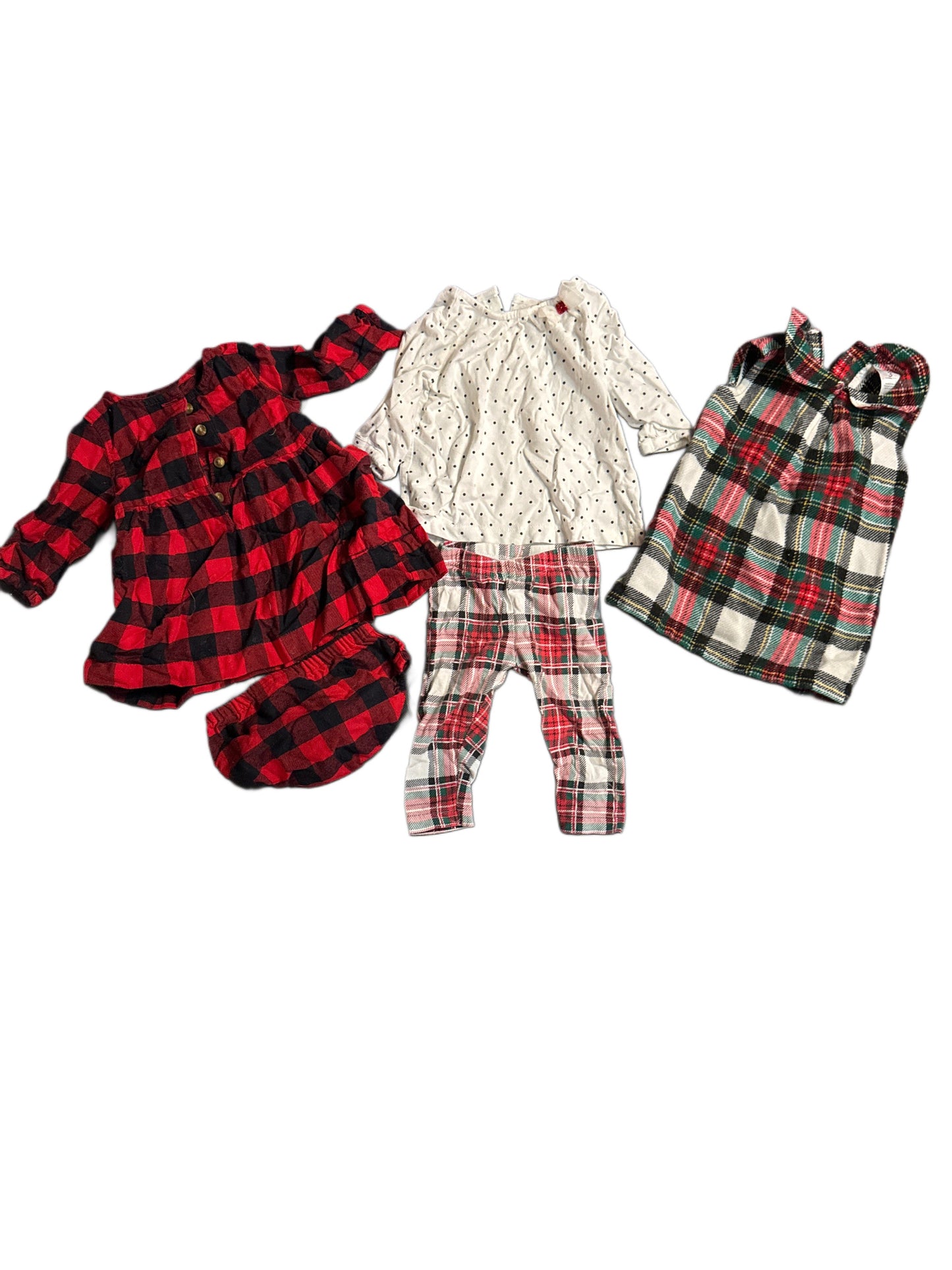 #28 REDUCED Carters Holiday Christmas Infant Girls Clothing 5 Piece Bundle Size 3M