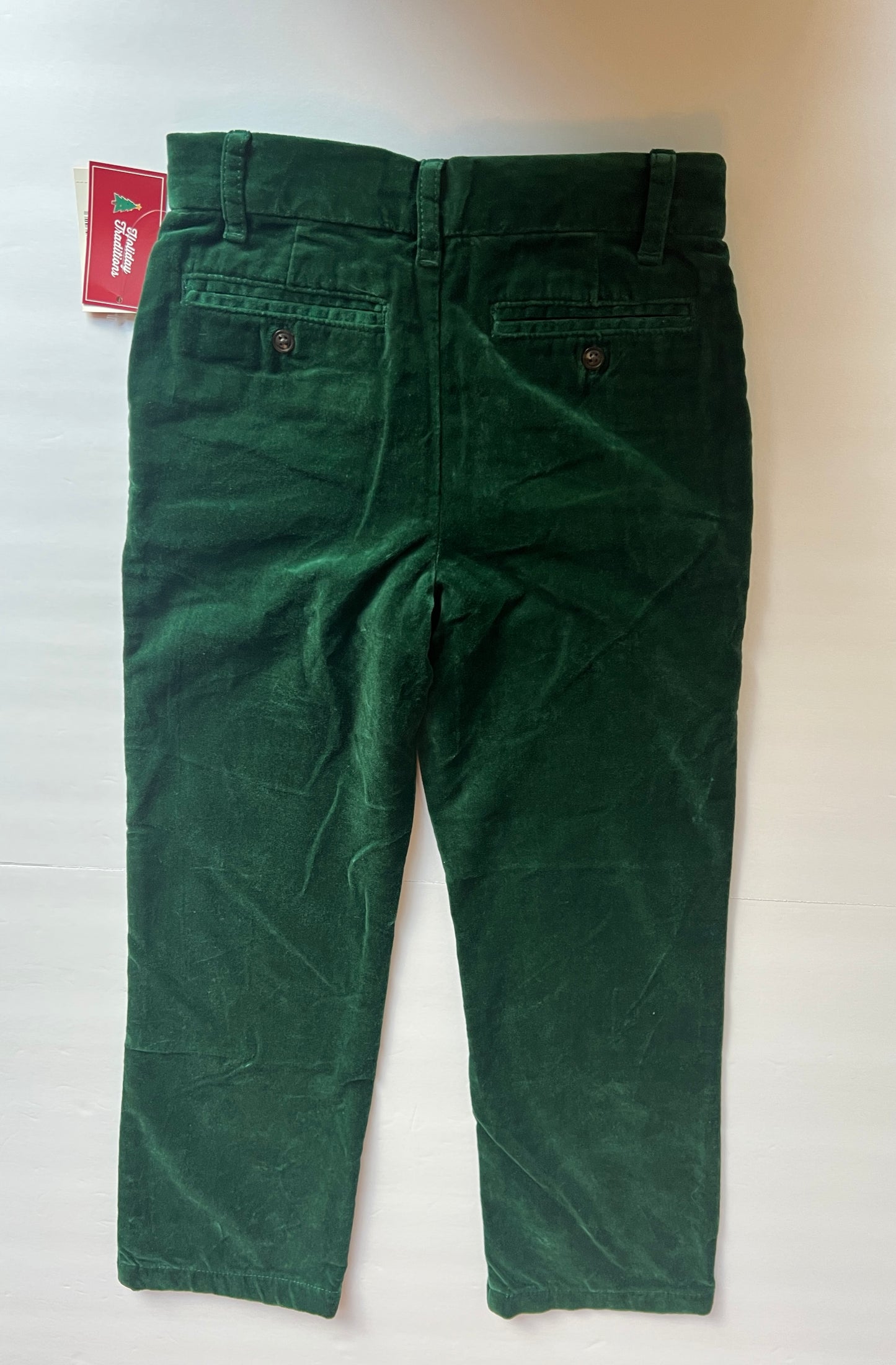 #77B Boys 6 Gymboree NWT Green Velour Pants