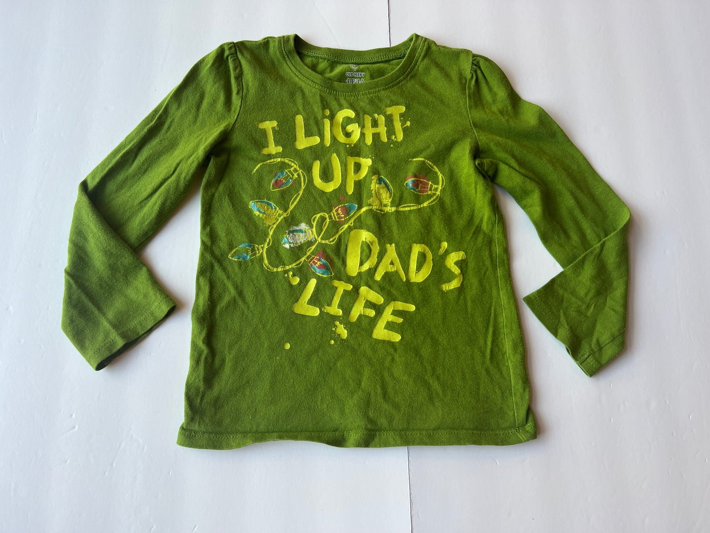 #77B Girls 4T Holiday Long Sleeve Bundle- Christmas "I light up Dad's Life" and Valentine I melt Dad's heart